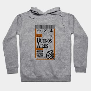 buenos aires flight ticket boarding pass abstract Hoodie